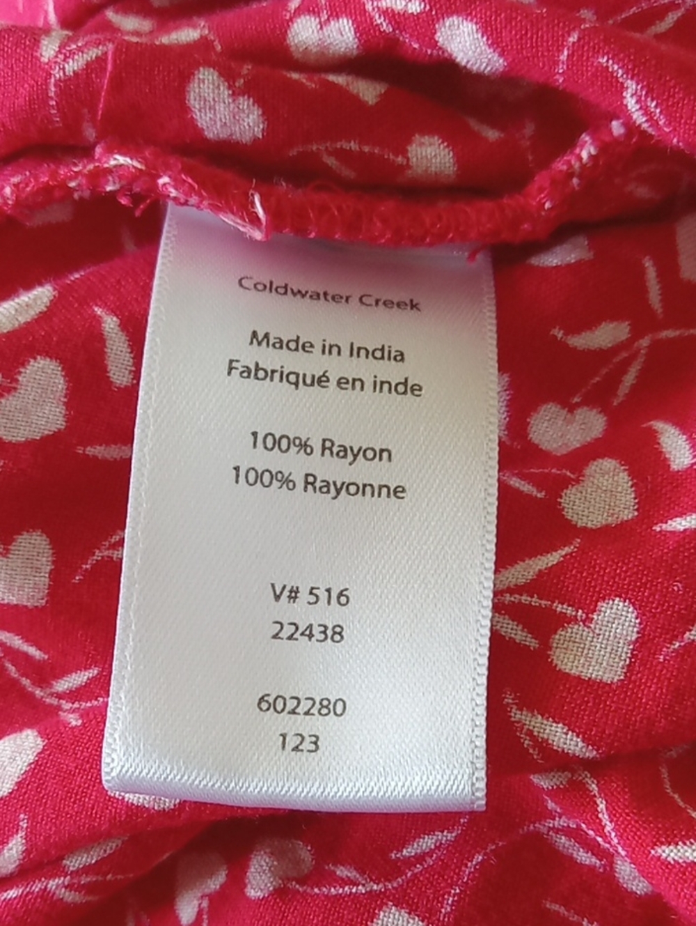 ColdWater Creek Pink-Red Button Front Floral Shirt - Picture 4 of 5